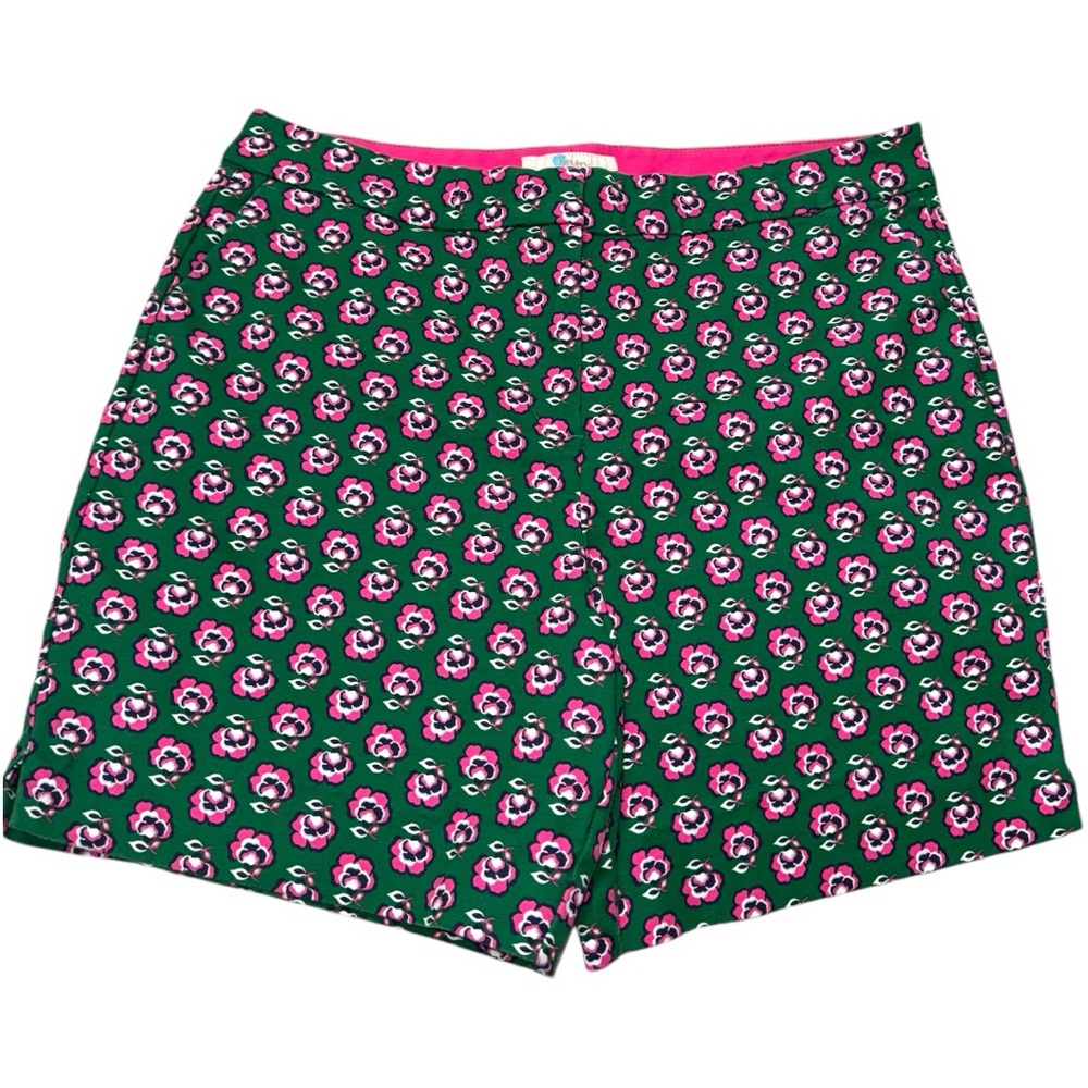 Boden Richmond Floral Shorts WJ054 Green Pink EUC Size US 10